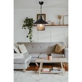 Mediterian Modern Siyah Halatlı Tekli Sarkıt, Metal, 100x25, Salon, Mutfak, Balkon, Çocuk ve Oturma Odası için - Ahşap