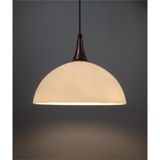Mediterian Modern spor sarkıt avize, 30 cm, opal beyaz cam, plastik malzeme, 1 başlık - Ahşap