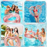 Mediterian Mor kalp şişme simit, 65 cm, havuz ve deniz için mükemmel, 3+ yaş uygun - 0 - 3 Yaş - Bordo