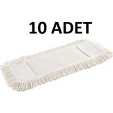 Mediterian Nemli mop bezi zincirli 40 cm 10'lu set, beyaz, TR menşei, yedek bezi seçenekli - Altın