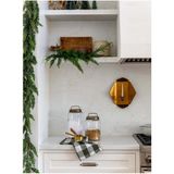 Mediterian Orta Boy Retro Cam Saklama Kabı 1,5 L, Şık ve Dayanıklı Tasarım - Altın - 1,3 lt