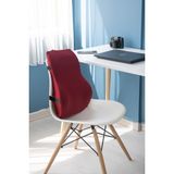 Mediterian Ortopedik Bel Yastığı, Sırt Minderi, Visko Dolgu, Pamuk Polyester, 57x42 cm - 10 x 30 cm - Bordo