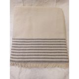 Mediterian Pamuklu koltuk şalı 170x220 cm, bej renk, şık ve koruyucu, Buldan bezi, rahat kullanım