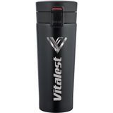 Mediterian Paslanmaz Çelik 350 ml Siyah Metal Shaker, Sağlam ve Şık Tasarım - Beyaz