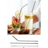 Mediterian Paslanmaz Metal Pipet ve Temizleme Fırçası Seti, İnci Tasarım, Gıda Temaslı, TR Menşei - Gri