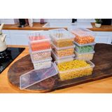 Mediterian Plastik Saklama 20 Adt Kabı Bakliyat Yemek Oyuncak, Kilitli Dondurucu Kahve 2 lt (23 x 14 x 8 Cm) - Şeffaf