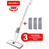 Mediterian Pratik Sprey Mop Temizlik Seti, 3 Mikrofiber Bez, 360 ml Hazne, kolay ve hızlı temizlik - Bej - Seçenek 1