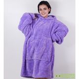 Mediterian Rahat ve sıcacık peluş polar giyilebilir battaniye pijama, konforlu uyku keyfi için ideal, mor-lila.
