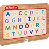 Mediterian Renkli Ahşap Puzzle Seti, 10 Parça, Eğitici ve Eğlenceli 3 Yaş ve Üzeri için - Ahşap Desenli