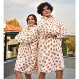 Mediterian Renkli pelüş polar giyilebilir battaniye pijama, sıcak ve rahat kullanım keyfi