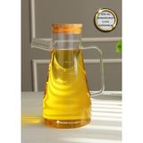 Mediterian Şeffaf 900ml Cam Yağdanlık, Sağlam ve Şık Tasarım, Turuncu Renk, 1 Parça - 900 ml