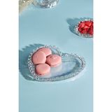 Mediterian Şeffaf Kalp Servis Tabağı 18 cm, cam, 1 parça, BPA Free, şık ve kullanışlı - Altın