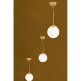 Mediterian Şık Beyaz Sarkıt Avize, Cam Top, Modern Tasarım, 15x15 Boyut - Ahşap