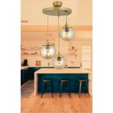 Mediterian Şık Eskitme Bal Glop Top Camlı 3'lü Sarkıt Avize, Metal, 30x30 boyut - 1 - Ahşap