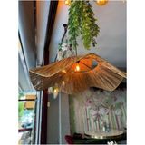 Mediterian Şık Hasır Avize 70x70, Bohem Tarz, Oda, Mutfak, Salon, Restoran, Kafe İçin - 1 - Ahşap