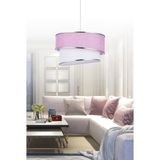 Mediterian Şık pembe tekli sarkıt avize, modern tasarım, 30x70 cm, kumaş materyal - 1 - Ahşap