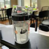 Mediterian Şık Siyah Cam Yağdanlık, 660 ml, kullanışlı mutfak aksesuarı - Şeffaf - 1 lt