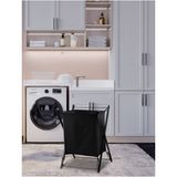 Mediterian Şık Siyah Çok Amaçlı Metal Çamaşır Sepeti, 20-49 L hacim, dayanıklı ve modern tasarım - Acorn