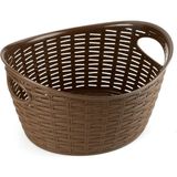 Mediterian Şık ve hafif 9 L rattan oval depolama sepeti, kahverengi renk seçenekleriyle - Acorn