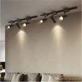 Mediterian Siyah Kasa ile 6'lı 360° Dönen LED Ray Spot ve 2'li Raylı Armatür Gün Işığı - Ahşap