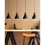 Mediterian Siyah Metal Dörtlü Avize Seti, Masa ve Bar Üstü, 40x40, 4 Ampüllü - 1 - Ahşap