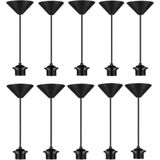 Mediterian Siyah Tekli Sarkıt Kablosu E-27 Avize Askı Aparatı, 60x70 cm, Plastik, 10'lu set - Ahşap