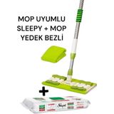 Mediterian Sleepy Yüzey Temizleme Havlusu ve Mandallı Mop Set Sihirli Mop - Altın