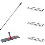 Mediterian Tablet Palet Nemli Yedek Mop Takımı Seti 3 Adet 80 cm Nemli Mop + Katlanır Aparat + Metal Sap - Altın