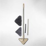 Mediterian Teleskopik üçgen cam silme aparatı mikrofiber mop seti, pratik ve kullanışlı temizleme ürünü - Bej - Seçenek 1