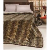 Mediterian Vizon Tek Kişilik Battaniye ve Televizyon Koruyucu Set, Polyester, 160x220, Kahverengi