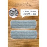 Mediterian Yedek Mikro Fiber Mop Spreyi, 2'li Su Hazneli Temizlik Seti, Gri-Krem - Seçenek 1