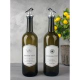 Mediterian Yeşil Amber Yağdanlık, Şık ve Standlı Tasarım, 750 ml hacim - Ahşap - 1 lt
