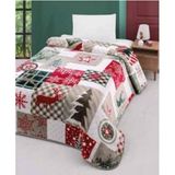 Mediterian Yeşil Temalı 160x220 cm Yumuşak Polyester Battaniye, Tek Kişilik, Rahat ve Şık