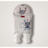 Mediterian Yumuşak bebek dış kundak battaniyesi, ekru, unisex, pamuklu, antibakteriyel, hastane çıkışı uygun - 30 x 40 cm - --