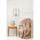 Mediterian Yumuşak Bej TV Battaniyesi 115x160 cm, rahat ve şık ev aksesuarı, pamuklu ve kırışmaz