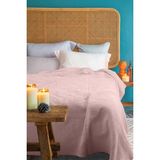 Mediterian Yumuşak pamuklu tek kişilik battaniye, 130x170cm, şık pembe renkli, rahat ve konforlu