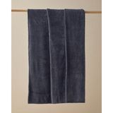 Mediterian Yumuşak ve sıcak renkli 120x170 cm soft battaniye, polyester, solmaya dayanıklı, gri - Antrasit