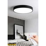 Mediterian Yuvarlak Modern Tavan Avizesi 3 Renk Aydınlatmalı, Kumandalı LED Avize,ofis Aydınlatma,salon Avizes - 1 - Ahşap