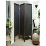 Meditroia 3 Kanatlı Paravan Seperatör Su Geçirmez Kumaş 150 cm En 160 cm Yükseklik Ahşap Malzeme - 50 x 200