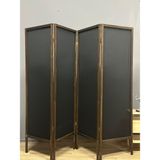 Meditroia Paravan Seperatör Panel Kumaş Paravan Ara Bölme Aparat 4 Kanat Siyah - 200x150 - Ahşap - Ceviz