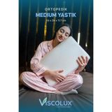 Medium Boy Ortopedik Yastık - Boyun Destekli Visco Yastık Pembe 56x36x11/7, Mavi