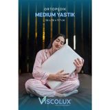 Medium Boy Ortopedik Yastık - Boyun Destekli Visco Yastık Pembe 56X36x11/7
