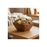 Medium Kare Kase 19,5x19,5x9,5 cm – Ahşap Görünümlü Büyük Servis Kasesi | Salata, Meyve & Sunum Kabı