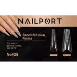 Medium Stiletto Protez Tırnak Sandwich Dual Üst Form Jel Polygel Acrygel - Akrijel Ve Polijel İçin Dual Form Şablon 280Li Wn-Df028