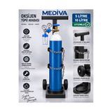 Mediva Oksijen Tüpü Taşıma Arabası - Tüp Arabası - 5 Ve 10 Litre Taşıma Kapasitesi ( SİYAH )