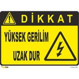 Mediwiz Dikkat Yüksek Gerilim Uzak Dur- Isg Levhası Levha 35X50 cm Dekota 3 mm Elk 052