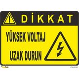 Mediwiz Dikkat Yüksek Voltaj Uzak Durun - Isg Levhası Levha 35X50 cm Sticker Elk 053