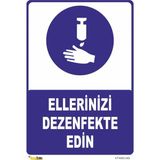 Mediwiz Ellerinizi Dezenfekte Edin Levhası Levha 15X21 cm Galvaniz Saç 0,4 mm