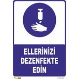 Mediwiz Ellerinizi Dezenfekte Edin Levhası Levha 25X35 cm Galvaniz Saç 0,4 mm