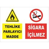Mediwiz Tehlikeli Parlayıcı Madde Uyarıları - Isg Levhası Levha 25X35 cm Galvaniz Saç 0,4 mm